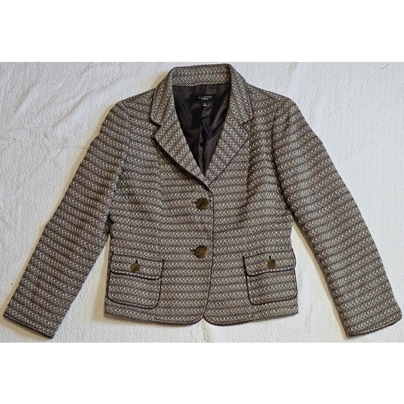 Talbots Jackets & Blazers - Talbots Wool Blend Brown Tweed Button Blazer